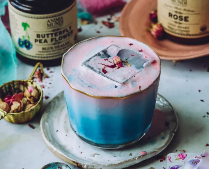 A Sip of Enchantment: Elevate Your Wellness with This Blue Butterfly Rose Latte Recipe
